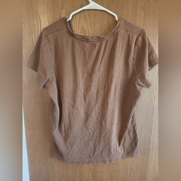 Brown V-Neck Women's Top - Picture 2 of 2